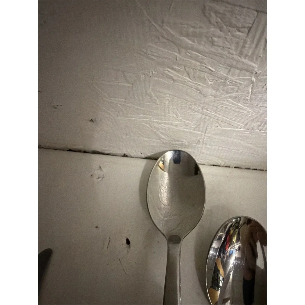 Set of 8 Superior NIGHT SKY pattern stainless oval place soup spoons 6 7/8